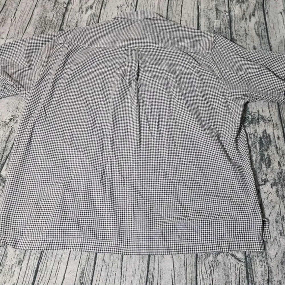 J.Crew Check Shirt Mens 2XL‎ Blue Short Sleeve Cotton Blend Button-Up EUC